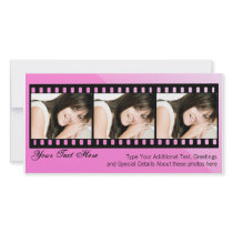 Pink and Black Filmstrip Photo Card photo cards by cutencomfy Pink and Black Filmstrip Photo Card photo cards