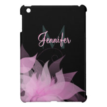 Pink and Black Floral Girls iPad Mini Case