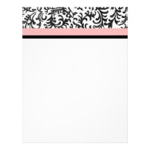Pink and Black Floral Pattern Customized Letterhead