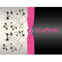 Pink and Black Floral RSVP Card invitation