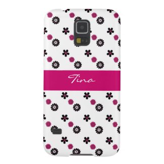 Pink and Black Floral Samsung Galaxy S5 Case