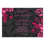 Pink and Black Floral Wedding Invitation