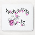Pink and Black Flowers Bachelorette Party mousepads