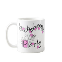 Pink and Black Flowers Bachelorette Party mugs