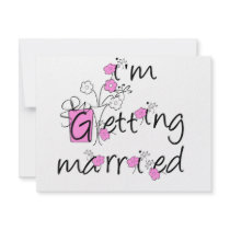 Pink and Black Flowers Bride Tshirts and Gifts Personalized Announcements
