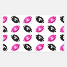 Pink and Black Footballs Pattern Sticker