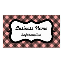 Pink and Black Gingham Business Card
