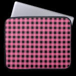 Pink and Black Gingham laptop sleeves