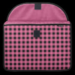Pink and Black Gingham macbook sleeves