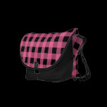 Pink and Black Gingham messenger bags