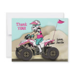 Pink and Black Girl ATV Rider Custom Invitation