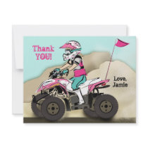 Pink and Black Girl ATV Rider Custom Invitation
