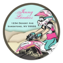 Pink and Black Girl ATV Rider stickers