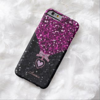 Pink and Black Glitters iPhone 6 Case