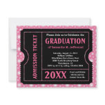 Pink and Black Graduation Ticket Invitation