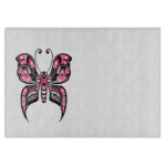 Pink and Black Haida Spirit Butterfly on White Cutting Board Pink and Black Haida Spirit Butterfly on White Cutting Board