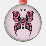 Pink and Black Haida Spirit Butterfly Ornament Pink and Black Haida Spirit Butterfly Ornament