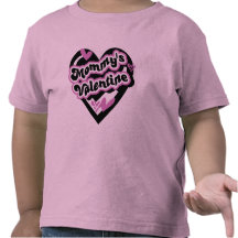 Pink and Black Heart Mommy's Valentine Tshirt