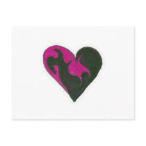 Pink and Black Heart postcards by miserablemisty Pink and Black Heart postcards