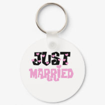 Pink and Black Hearts Just Married keychains by weddingsareus Pink and Black Hearts Just Married keychains