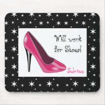 Pink and Black High Heel Mouse Pad