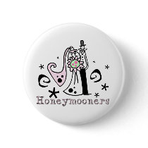 Pink and Black Honeymooners buttons
