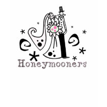 Pink and Black Honeymooners t-shirts by weddingsareus Pink and Black Honeymooners t-shirts