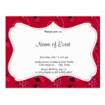 Pink and Black Ladybug Pattern Post Cards