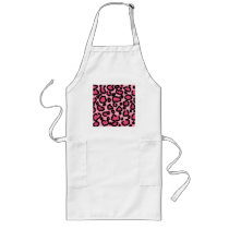Pink and Black Leopard Print Pattern. Apron