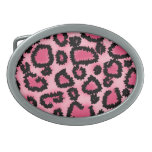 Pink and Black Leopard Print Pattern. Belt Buckles