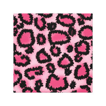 Pink and Black Leopard Print Pattern. Gallery Wrap Canvas
