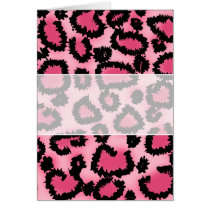 Pink and Black Leopard Print Pattern. Cards