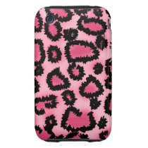Pink and Black Leopard Print Pattern. Tough Iphone 3 Cases