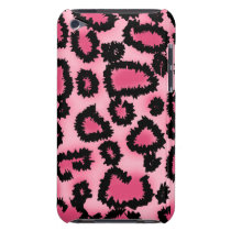 Pink and Black Leopard Print Pattern. Barely There Ipod Case