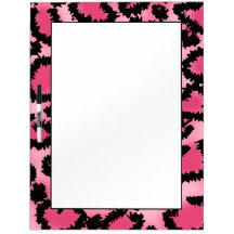 Pink and Black Leopard Print Pattern. Dry Erase Whiteboard