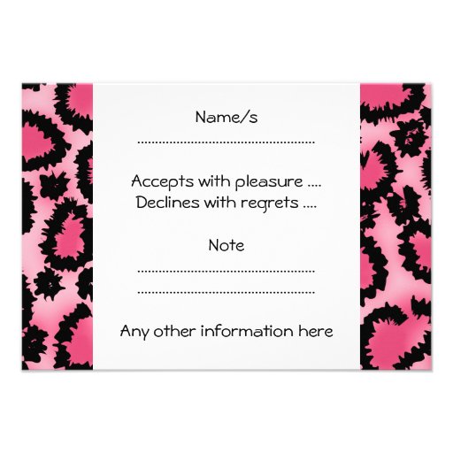 Pink and Black Leopard Print Pattern. Announcements