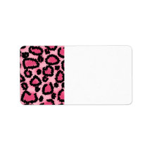Pink and Black Leopard Print Pattern. Custom Address Labels