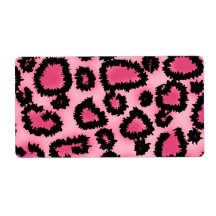 Pink and Black Leopard Print Pattern. Custom Shipping Label
