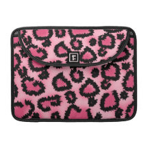 Pink and Black Leopard Print Pattern. Sleeve For MacBooks