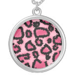 Pink and Black Leopard Print Pattern. Pendants