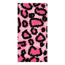 Pink and Black Leopard Print Pattern. Photo Card Template