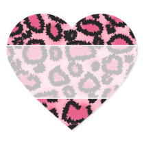 Pink and Black Leopard Print Pattern. Sticker