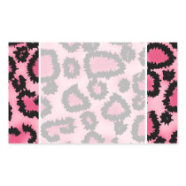 Pink and Black Leopard Print Pattern. Stickers