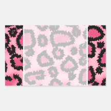 Pink and Black Leopard Print Pattern. Stickers