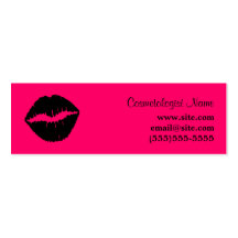 Pink and Black Lipstick Skinny Business Card