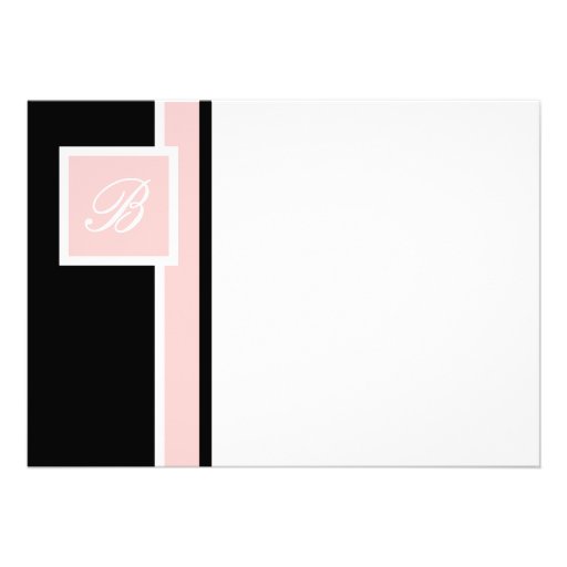 Pink and Black Modern Wedding Invitation