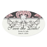 pink and black ornate fleur chic damask stickers