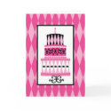 Pink and Black Party Cake cards