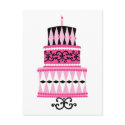 Pink and Black Party Cake postcards by trennea Pink and Black Party Cake postcards