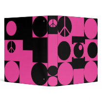 Pink and Black Peace Dots Binder by melhi_ Pink and Black Peace Dots Binder